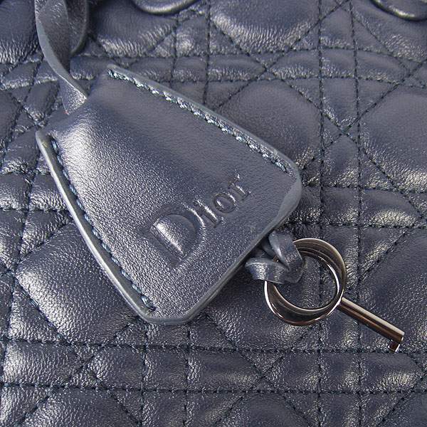 Christian Dior 1833 Quilted Lambskin Handbag-Dark Blue - Click Image to Close